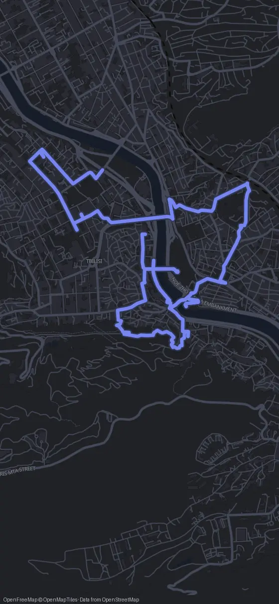 Route der Tour durch Tiflis