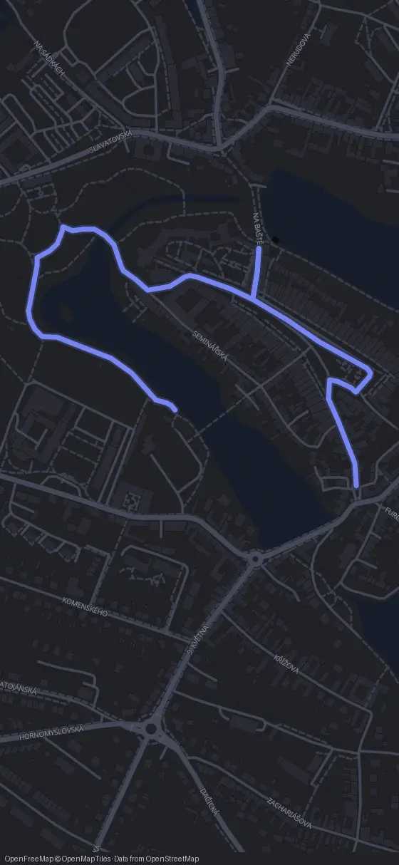 Route der Tour durch Telč