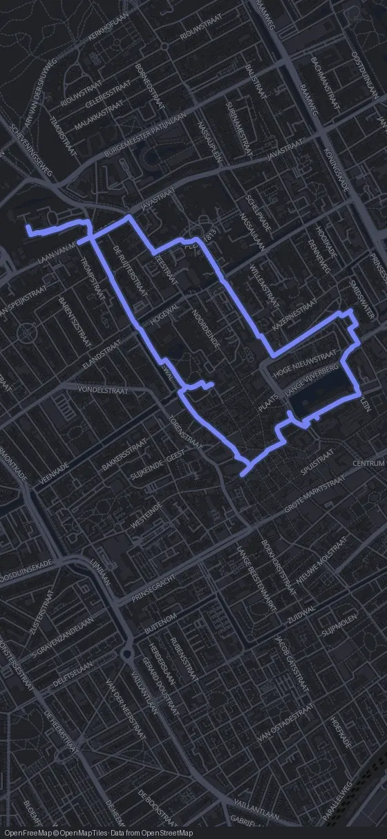 Route der Tour durch Den Haag