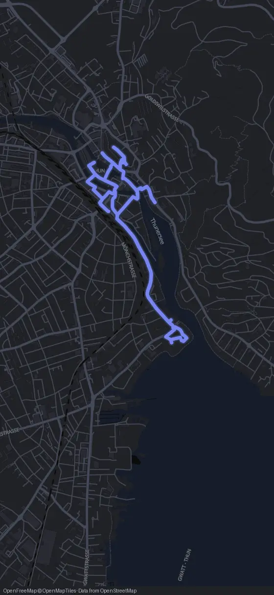 Route der Tour durch Thun
