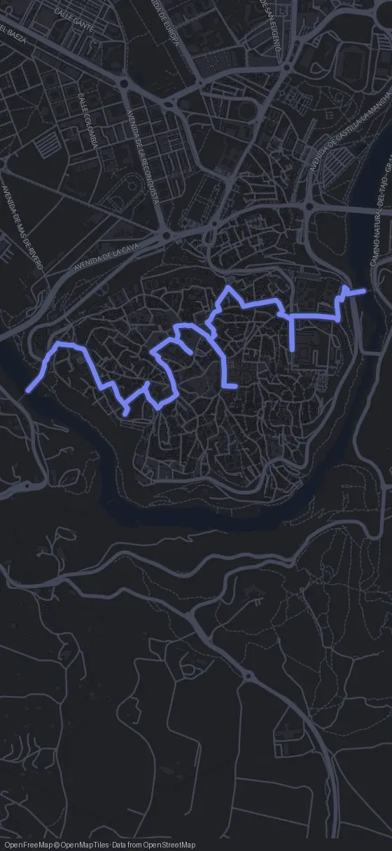 Route der Tour durch Toledo