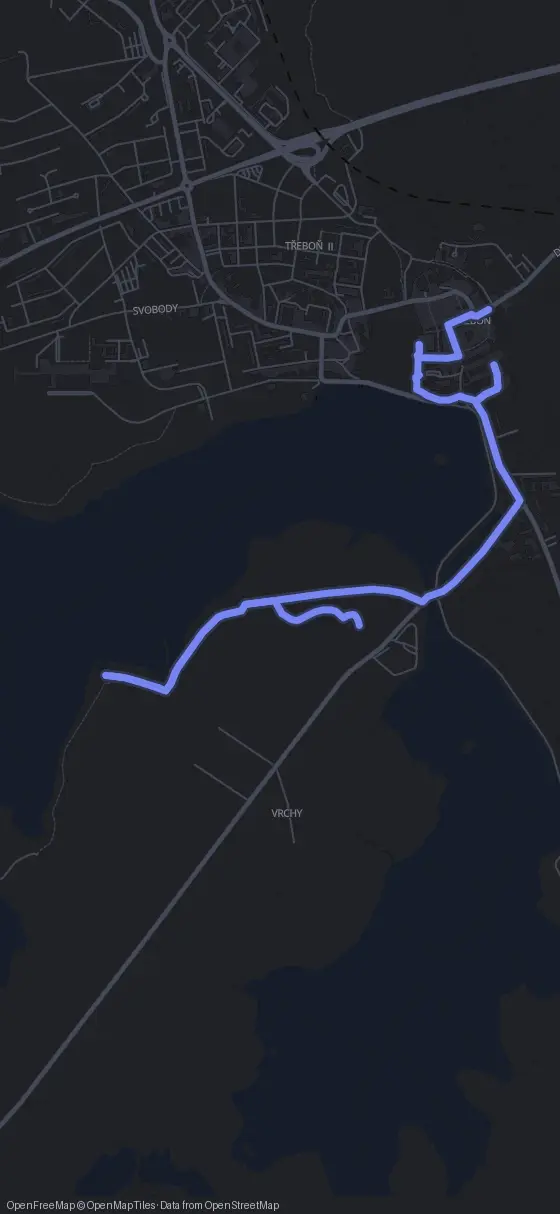 Route map for the Třeboň walking tour