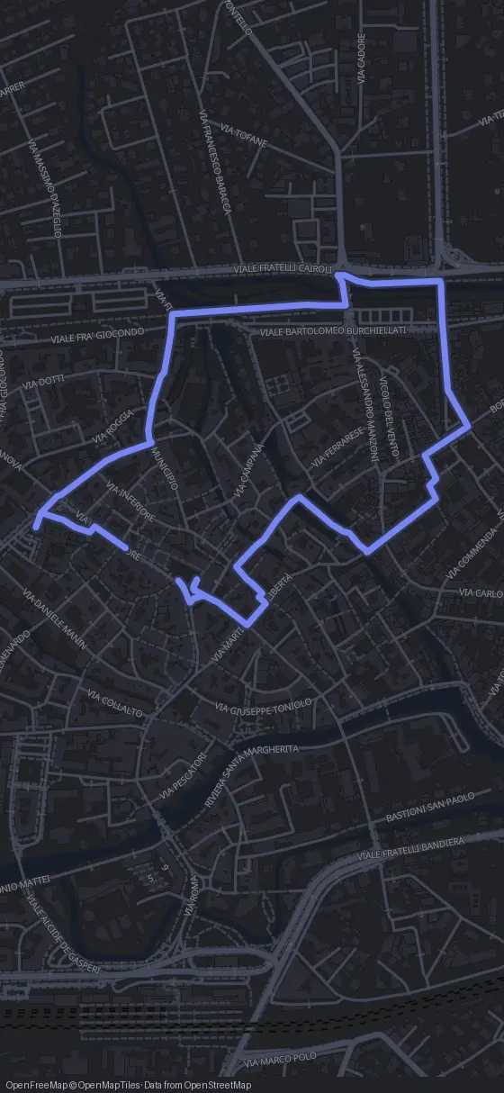 Route der Tour durch Treviso