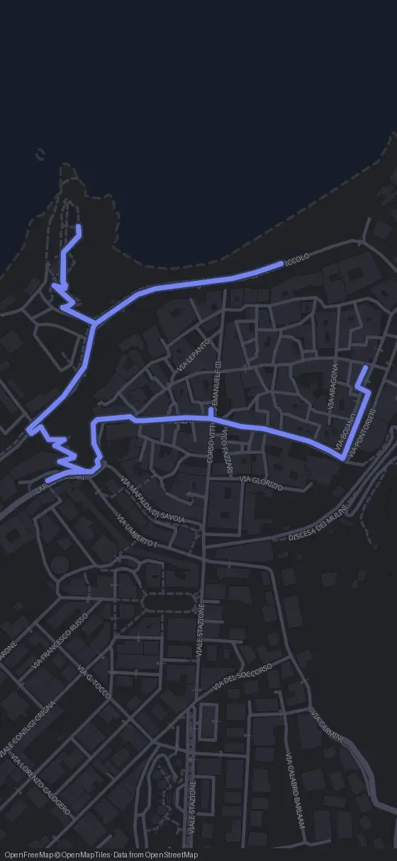 Route der Tour durch Tropea