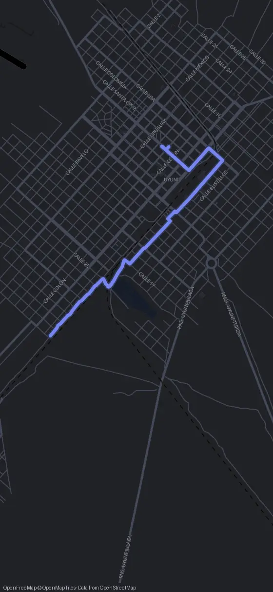 Route map for the Uyuni walking tour