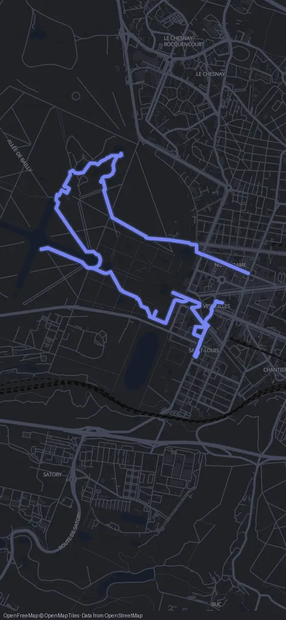 Route map for the Versailles walking tour