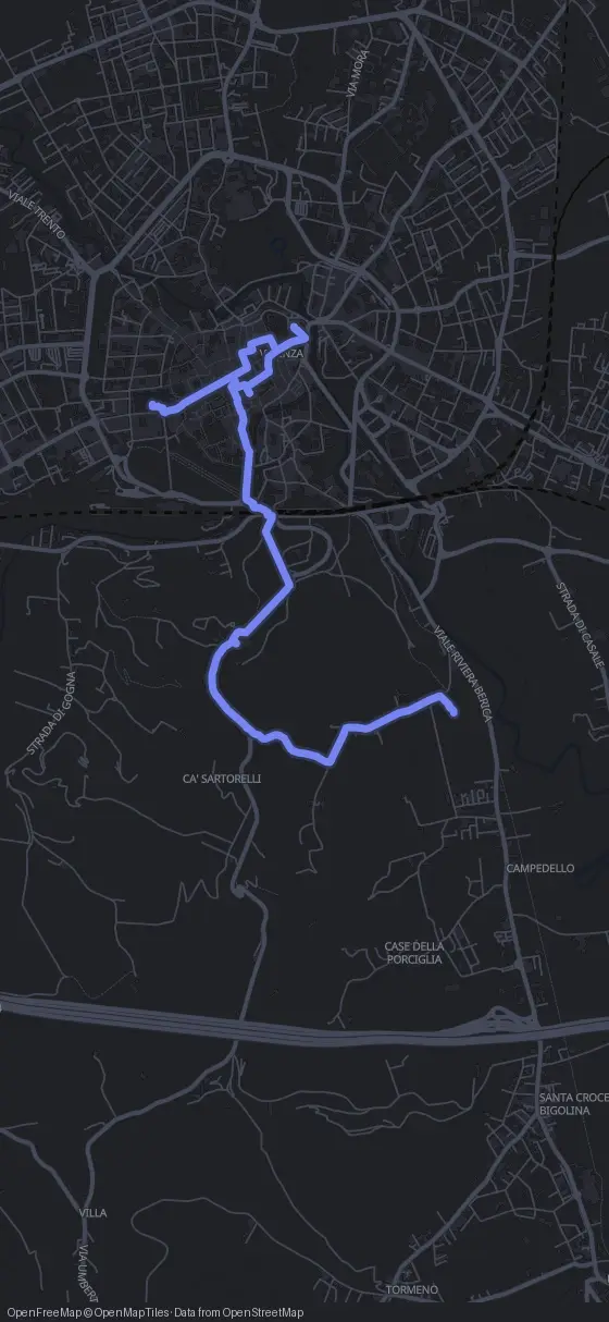 Route der Tour durch Vicenza