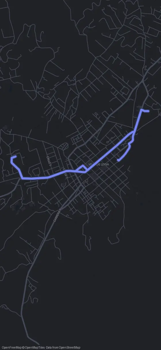 Route map for the Villa de Leyva walking tour