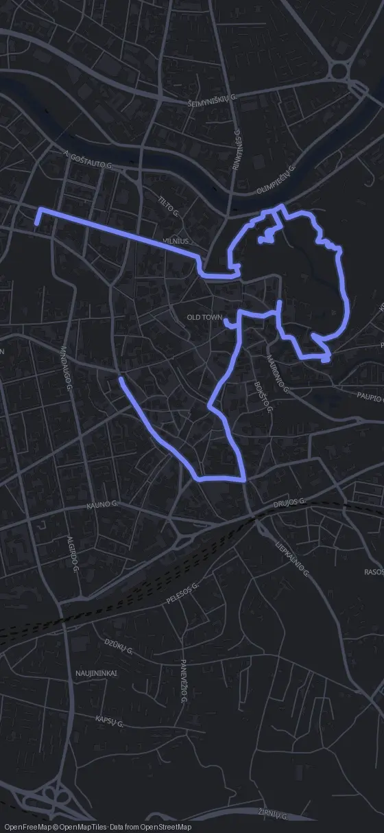 Route der Tour durch Vilnius