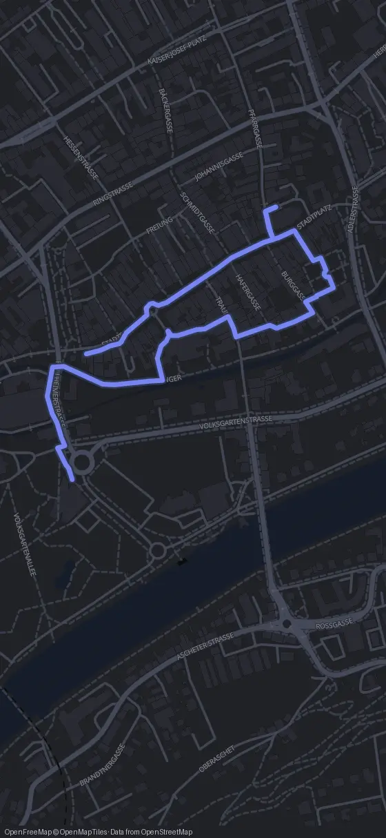 Route map for the Wels walking tour