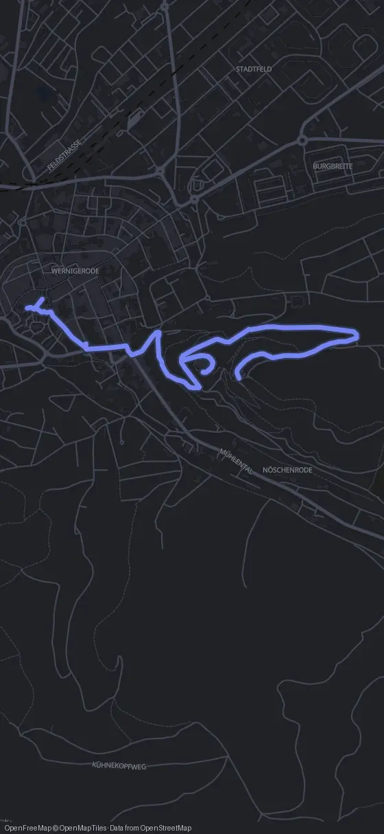 Route map for the Wernigerode walking tour