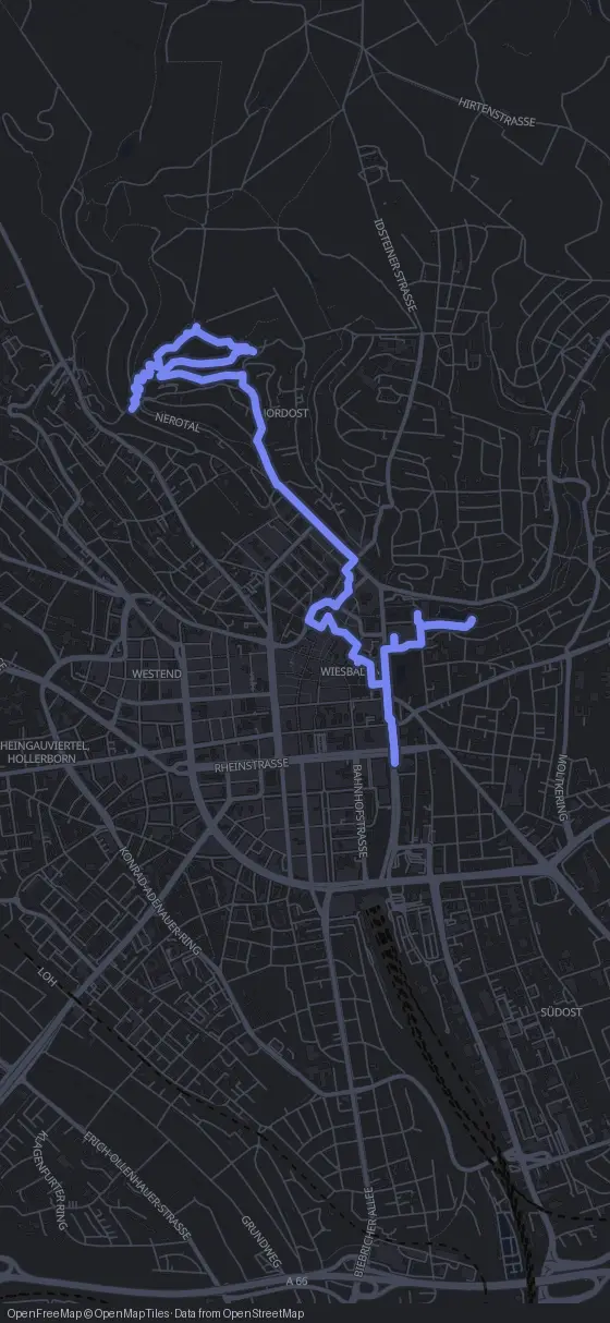 Route der Tour durch Wiesbaden