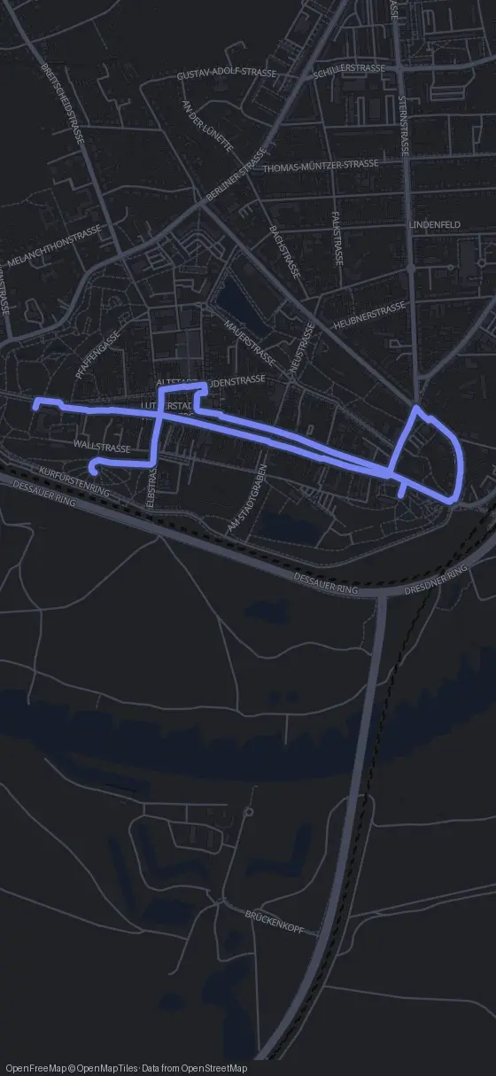 Route map for the Wittenberg walking tour