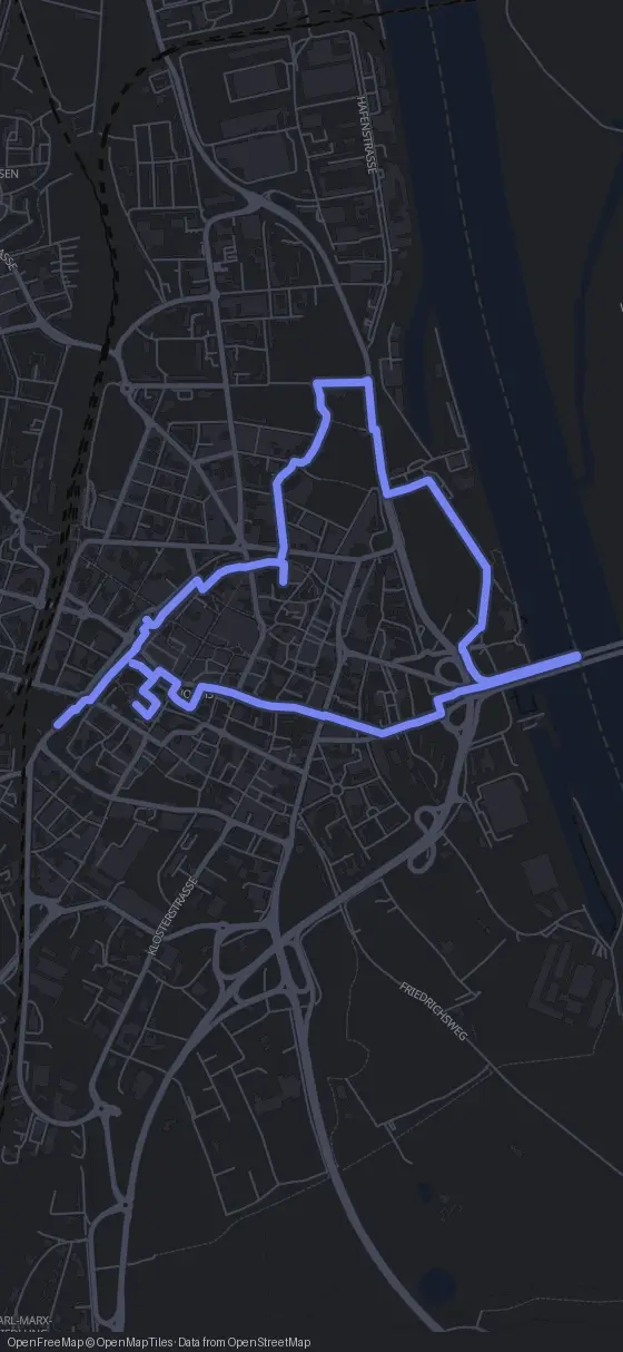 Route map for the Worms walking tour