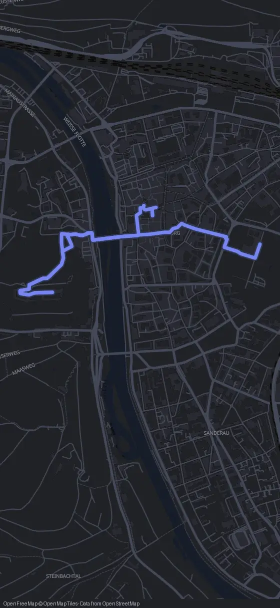 Route der Tour durch Würzburg