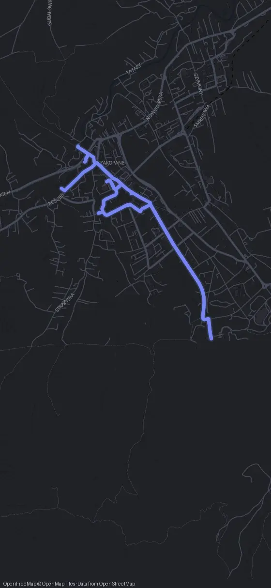Route der Tour durch Zakopane