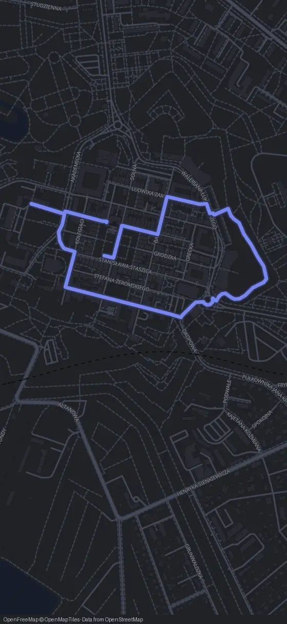 Route der Tour durch Zamość