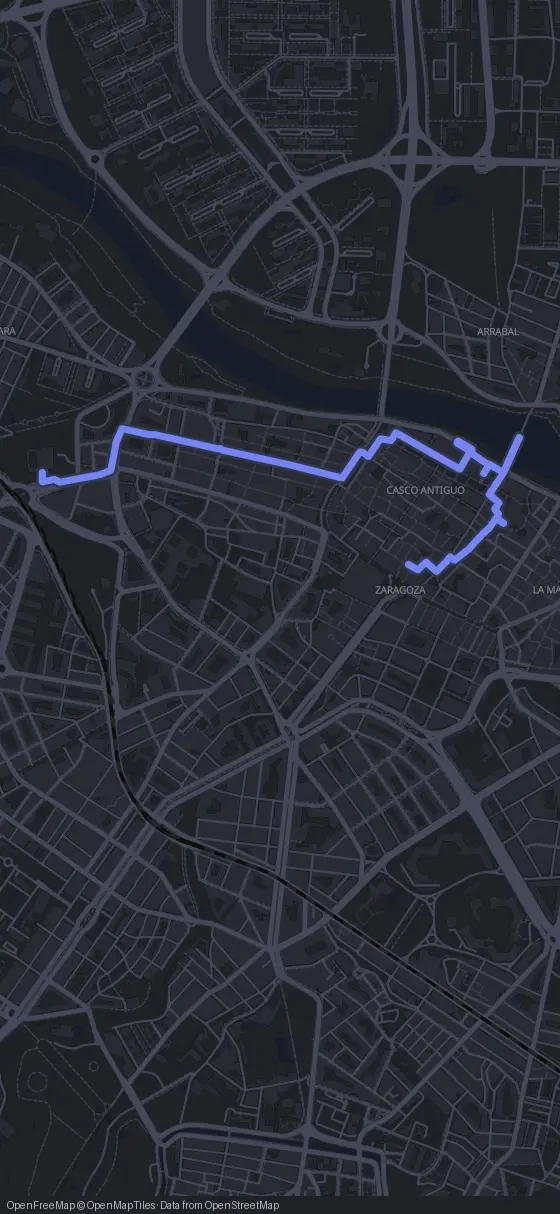 Route der Tour durch Saragossa