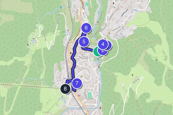 Walking tour route map of Bad Gastein