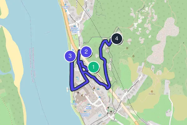 Routenkarte des Stadtrundgangs durch Dürnstein