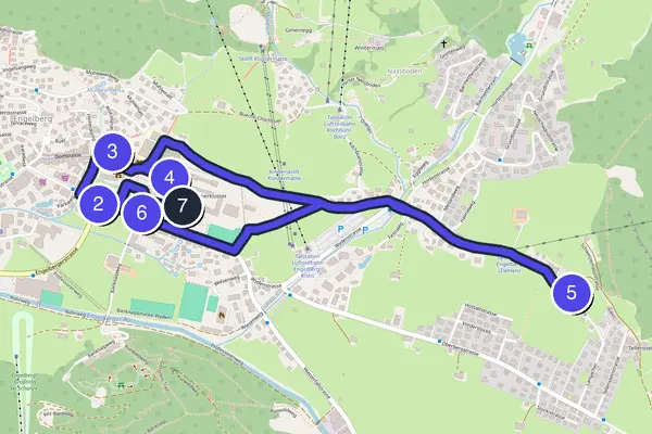 Walking tour route map of Engelberg