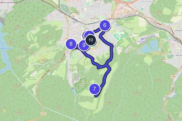 Routenkarte des Stadtrundgangs durch Goslar