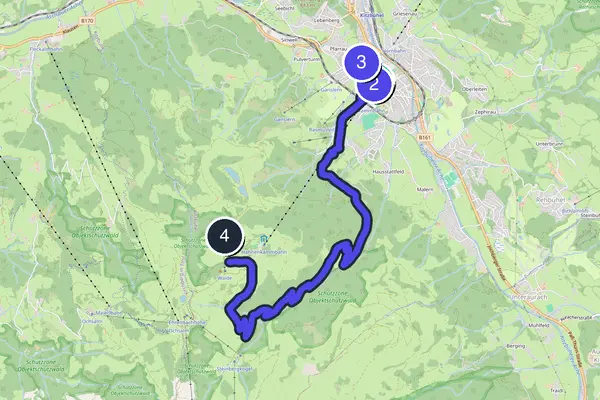 Walking tour route map of Kitzbühel