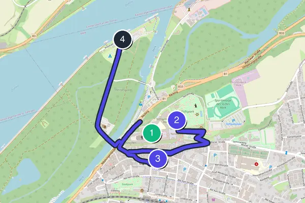 Routenkarte des Stadtrundgangs durch Melk