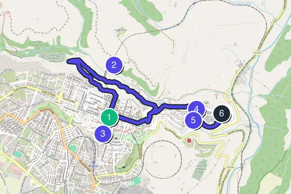Walking tour route map of Ragusa