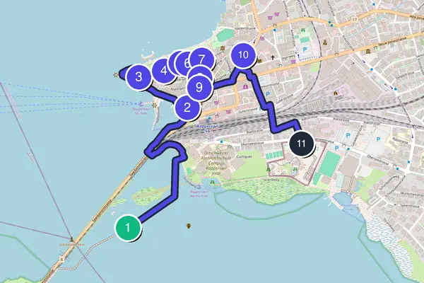 Walking tour route map of Rapperswil
