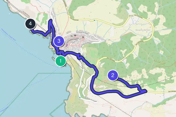Routenkarte des Stadtrundgangs durch Riomaggiore