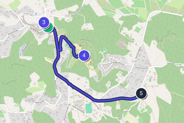 Walking tour route map of Roussillon