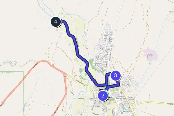 Walking tour route map of San Pedro de Atacama