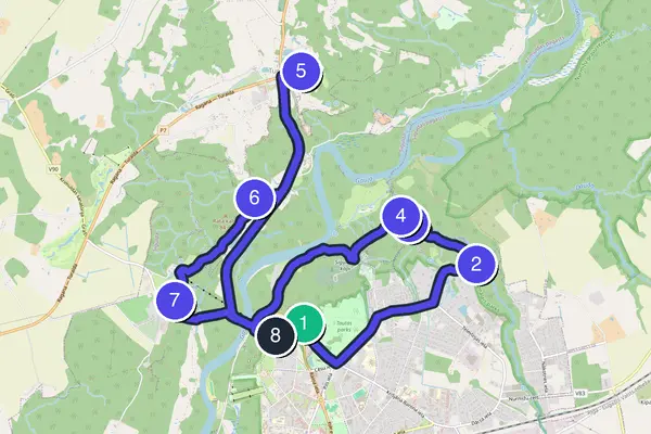Walking tour route map of Sigulda